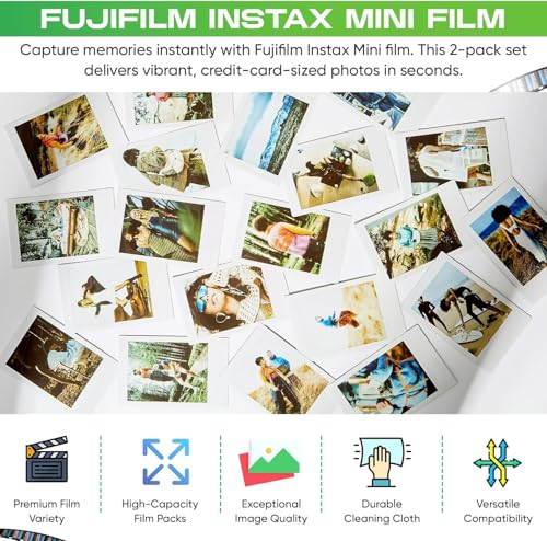 Image of Fujifilm Instax Mini Instant Film for Mini Cameras | Pixibytes Bonus Bundle- Free 32 GB USB Flash Drive and Pixibytes Signature Microfiber Cloth... (32 GB USB + 10 x Twin Pack)
