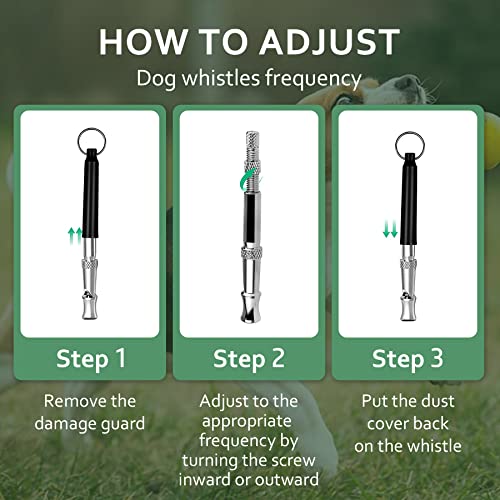 Allclean Dog Whistle, 2023 New 3 Pack Ultrasonic Dog Whistle To Stop Barking Neighbors Dog, Professional Adjustable Silent Dog Whistle Training Tools For Dogs With Black And Red Strap Lanyard #TOP2
