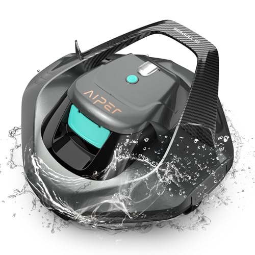 (2026 Upgrade) AIPER Seagull SE Cordless Robotic Pool Cleaner, Above Ground Pool Vacuum with LED Indicator, Lasts 100 Mins, Self-Parking, Ideal for Flat Pools up to 860 sq.ft, Charcoal & Green