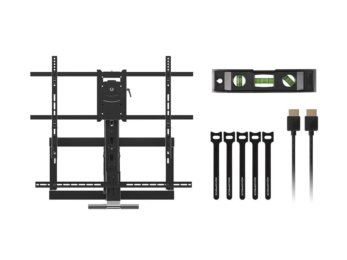 Monoprice Above Fireplace Pull-Down Full-Motion Articulating TV Wall Mount  W/Optional Soundbar Mount- for TVs 55in to 80in Max Weight 132lbs VESA  Patterns up to 800x500 Rotating Height Adjustable : Amazon.ca: Electronics