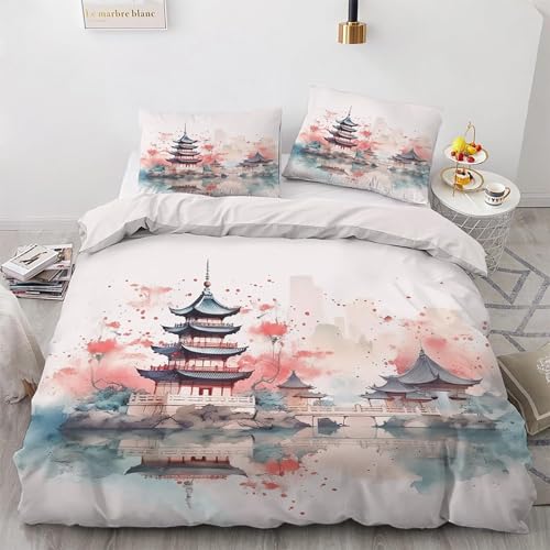 Parure de lit 200x200 Tour Eiffel rétro avec housse de couette en microfibre