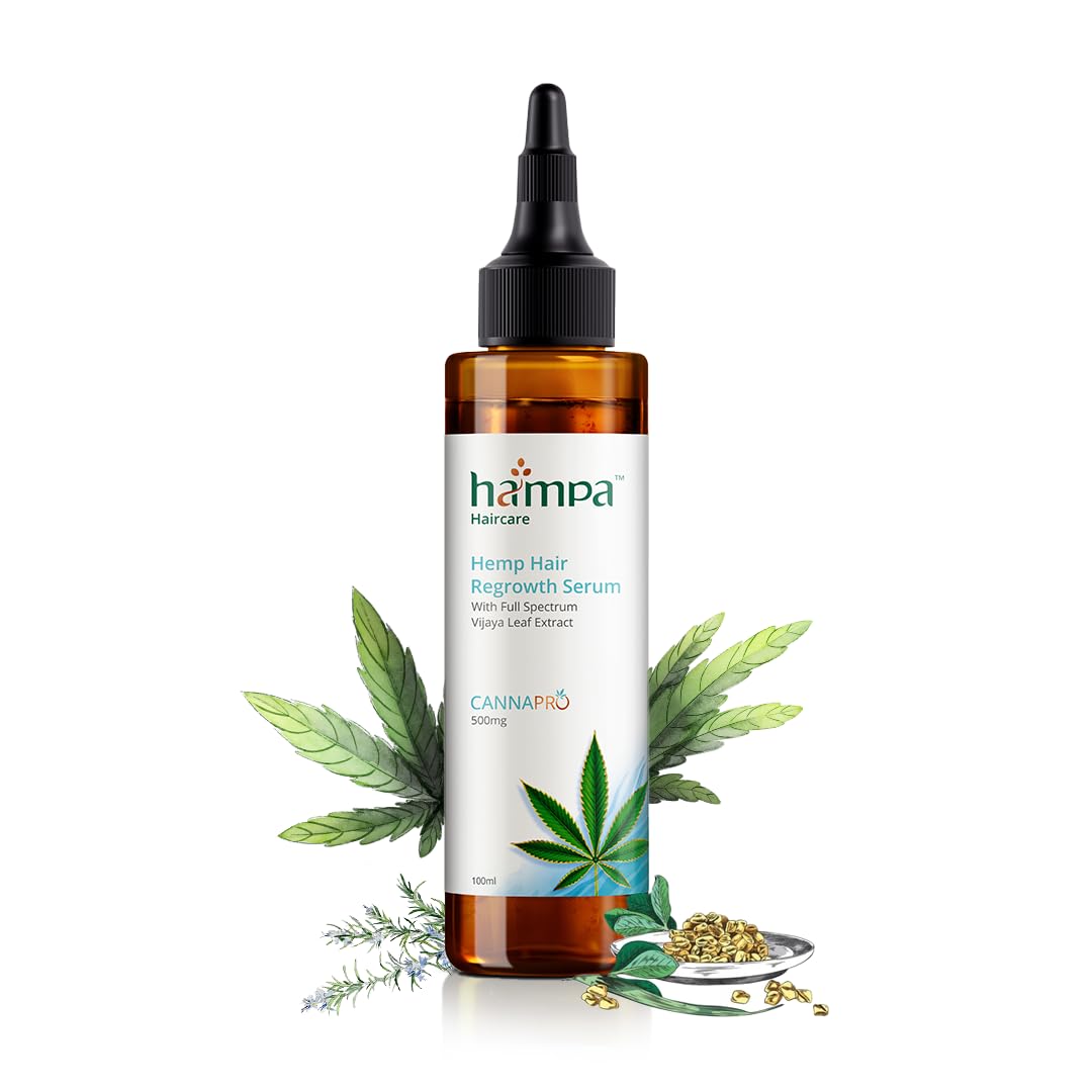 Hemp Hair Growth Serum for Men and Women, Visible Reduction in Hairfall, Hair Breakage and New Hair Growth in 30 Days, All Natural No Synthetic Active, Natural DHT Blocker and Biotin, Rosemary and Other Ayurvedic Herbs, All Hair Type, 30 Day Pack (100 ML)