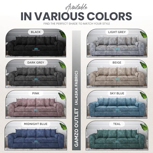 Firm Comfy 4-Seater Scattered Back Sofa Alaska Fabric Couch Seat Lounge Corner Settee Footstool Luxurious Cushions For Spacious Modern Living Room Furniture & Accessories Colour: Black, 4 Seater - Image 3