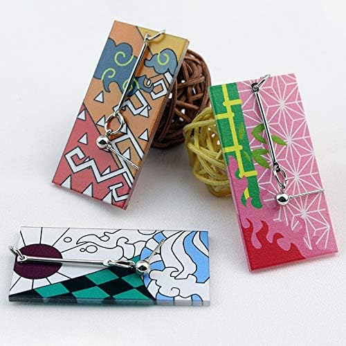 Miniatura 5 de Juego de pendientes Tanjiro de cazador de demonios y pulsera Tanjirou Kamado Anime Cosplay Prop