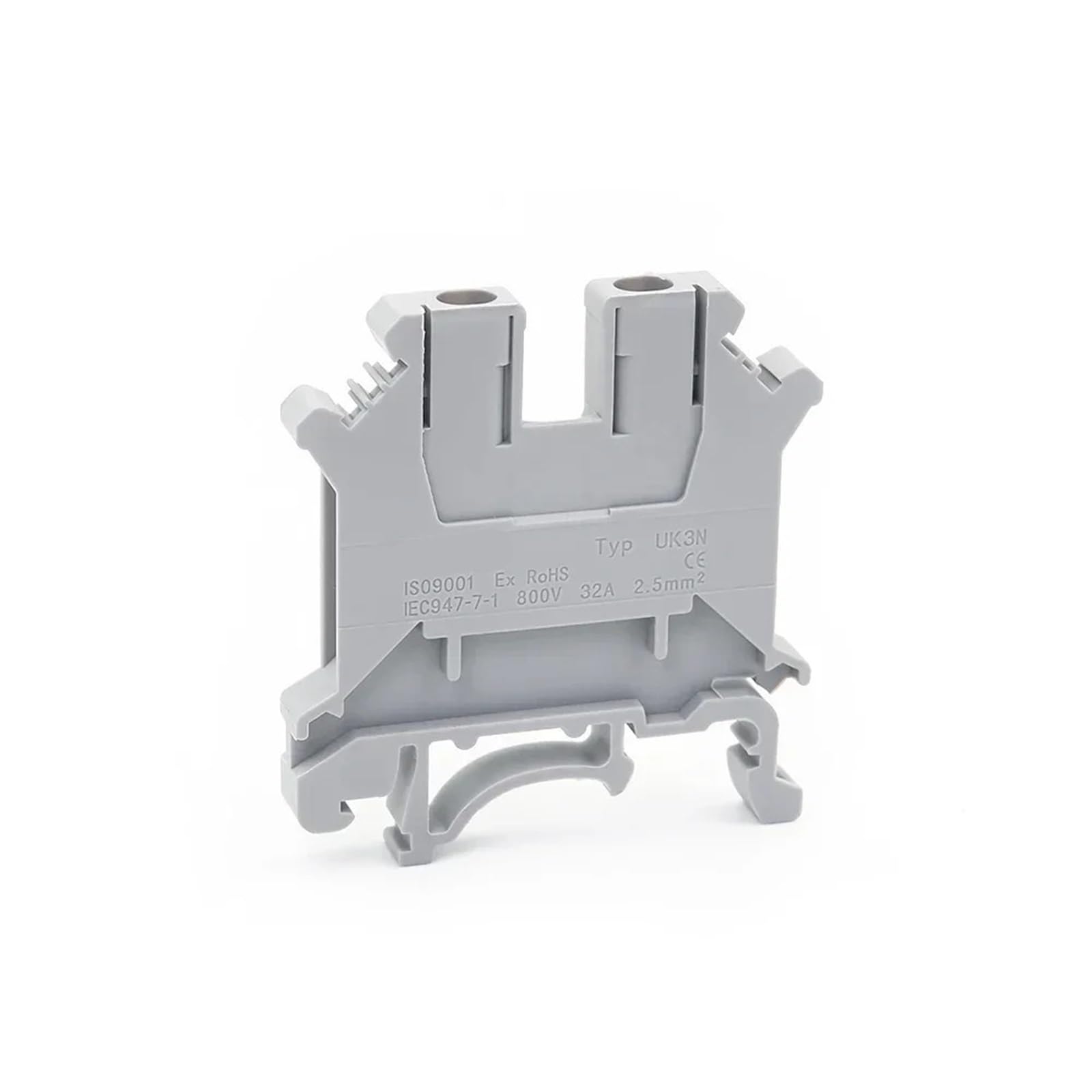 10 bloques de terminales de riel DIN UK-3N, universales, for conexión por tornillo de conductor, conectores de regleta de terminales eléctricas UK3N(Green)