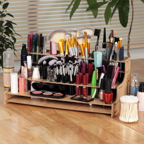 Image of HG Art Concepts Mezzo Artist Drawing Rack, 15 Pack - Wood Grain Laminate Multi Layer Desk Stand Professional Storage Display Organizer for Pens, Pencils, Drafting and all other Drawing Tools