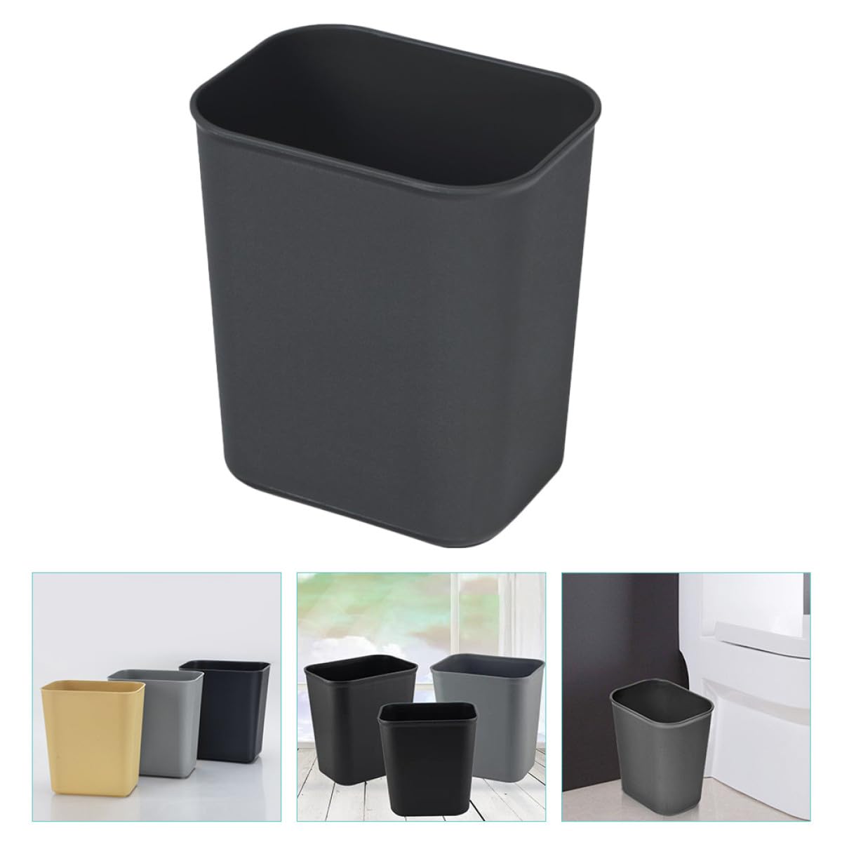 Outanaya Bidoni della Spazzatura Domestici Rettangolari in Plastica 8l Set da 2, Contenitori per Raccolta Rifiuti per Ufficio e Casa, Cestini per Carta e Rifiuti da Scrivania, Design