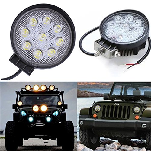 Willpower 10 Pcs 4 Inch 27W Spot Led Work Road Light Bar Fog Driving Waterproof For Truck Car Atv Suv Ute Tanks Marine Bus Atv Truck 4Wd 4X4 12V 24V 2700 Lumen #TOP7