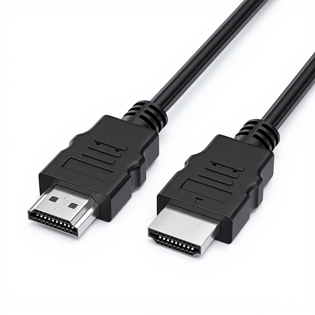 HDMI 1.4 High‑Speed High‑Definition Cable 1 m Black Nickel Plated Connector for Computer TV Monitor Projector Set-Top Box Engineered for Gaming and Streaming Premium Build Connection