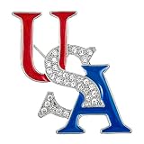 Firopia American 4th of July Brooch Pins for Women | USA Rhinestone Patriotic Pins | America 250th Anniversary Independence Day Jewelry