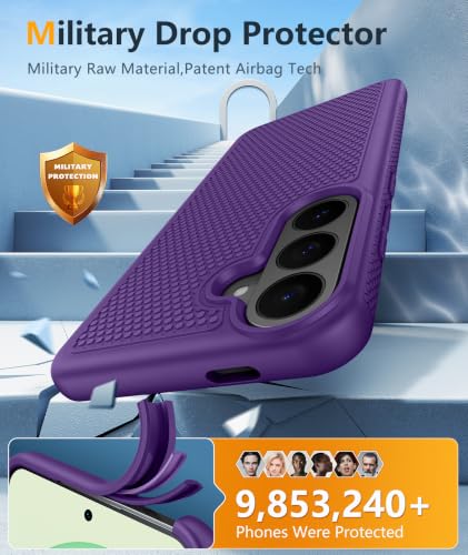 Image of FNTCASE for Samsung Galaxy S26-FE Case: Non Slip TPU Military Grade Purple