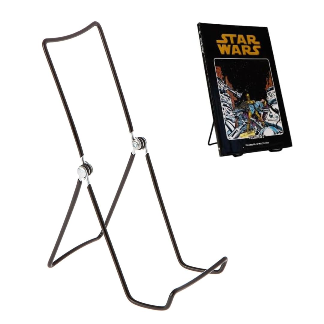 KINGDOM SOLUTIONS MADE IN USA 2-Pack Sturdy & Durable Adjustable Metal Easels to Display Books, Frames, Comics, Plates & More - Unique on the Market