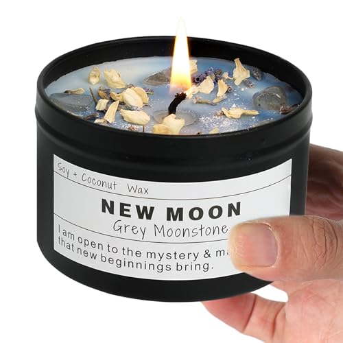 New Moon Gray Moonstone Ritual Candle (8oz)