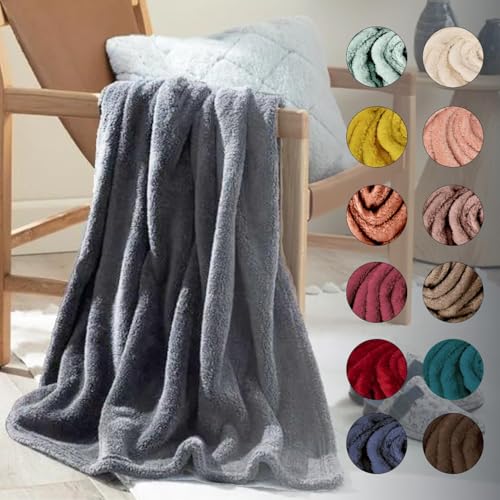 English Home Fleece Throw Blanket,Soft Plush Blanket for Couch Sofa or Bed Throw Size, Super Cozy and Comfy for All Seasons, 47" 67" | Anthracite - 120x170