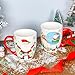 Topadorn Christmas Mugs Set of 4, 18 Oz Ceramic Coffee Cups with Santa Claus, Reindeer Sleigh & Snowman JOY Designs, Large Handle Hot Cocoa Mugs, Holiday Gift Set for Christmas