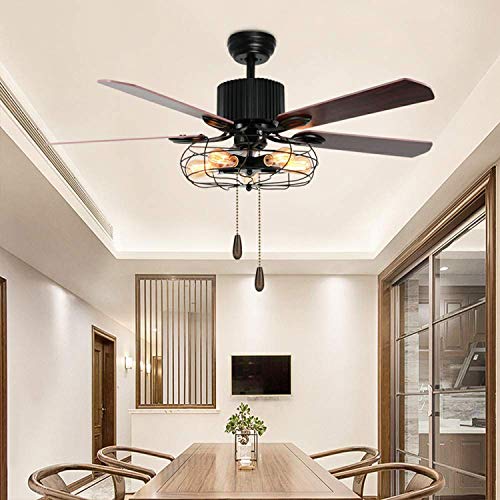 Buy Morpholife 52" Industrial Caged Ceiling Fan with Lights Remote
