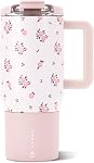 HydroJug Coffee Traveler 20 oz - Leak-Resistant, Ceramic-Lined Insulated Travel Coffee Mug for Hot or Cold Drinks with Flip Lid & Handle, Dishwasher Safe Coffee Tumbler, Dusty Rose
