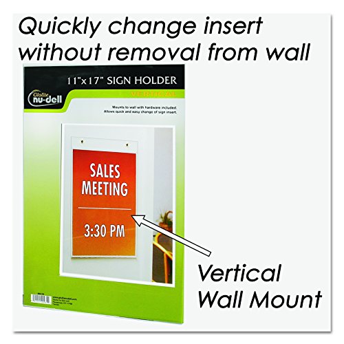 Nudell 38017Z Clear Plastic Sign Holder, Wall Mount, 11 X 17 #TOP1