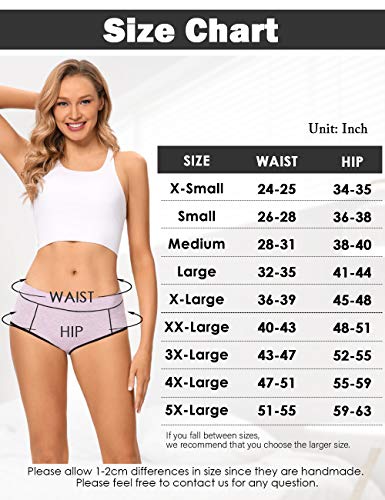 Image of POKARLA Women's Cotton Stretch Underwear Briefs Ladies Mid Rise No Muffin Top Hipster Panties Multipack