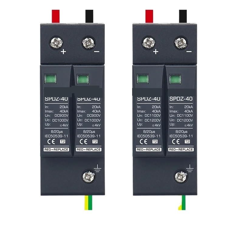 Surge Protector Protective Device Photovoltaic DC SPD 2P/3P DC12V 24V 48V 500V 690V 800V 1000V 20KA~40KA Lightning Protection(DC24V)