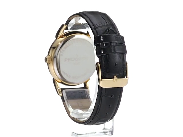 Vintage Peugeot Gold-Tone Quartz Watch with Croc-Embossed Leather Strap s-l400.jpg main image 3