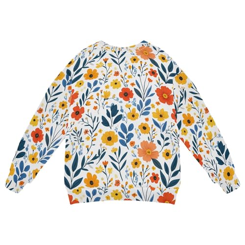 JUNZAN Spring Flowers Peonies Lily White Big Girls Hoodie Sweatshirt Long Sleeve Sweatshirts for Boys Sports 4T2