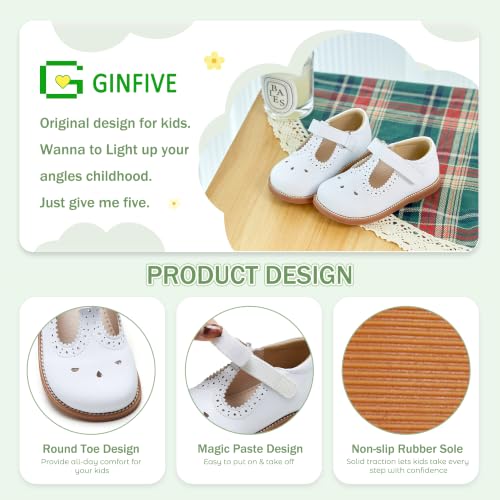 Image of GINFIVE Toddler Girls Mary Jane School Oxford Dress Flat Shoes for Wedding