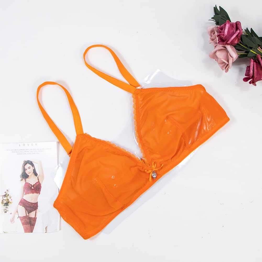 CYHWR Sheer Mesh Transparent Unlined Bra Sexy Wireless Underwear - Image 3