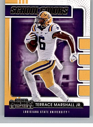 2021 Panini Contenders Draft School Colors #13 Terrace Marshall Jr. LSU Tigers Official NCAA Football Trading Card in Raw (NM or Better) Condition