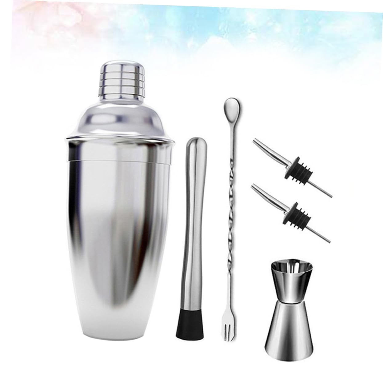 COLLBATH 6pc Cocktail Stand Mixer Bar Werkzeuge Edelstahl Bar Wein Shaker