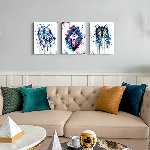 Canvas Wall Art For Living Room Bedroom Family Bathroom Wall Decor, Modern Abstract Paintings Animal Wolf Wall Pictures 3 Piece Wall Prints Artworks Office Decoration, Fashion Home Wall Decorations #TOP1