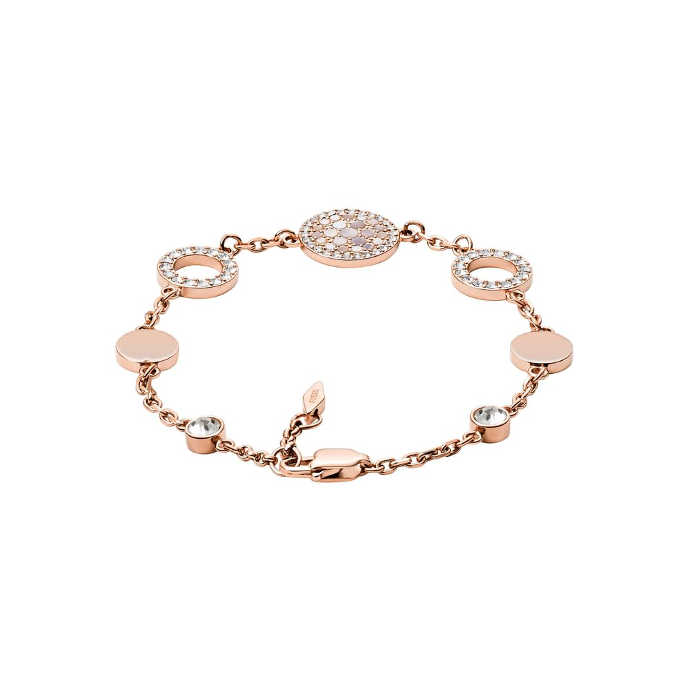 FOSSIL Damen Edelstahl mit Karabinerverschluss schmales Kettenarmband