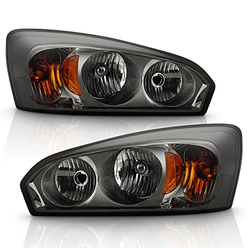 ACANII - For Smoked 2004-2008 Chevy Malibu Replacement Headlights Headlamps 04-08 Replacement Driver + Passenger Side