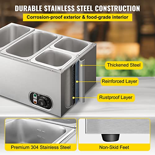 Vevor FOOD WARMER 2X1/3GN AND 2X1/6GN 110V Commercial Food Warmer thumb #4