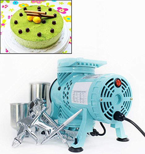 MXBAOHENGムースガンス プレーガン フォンダントケーキ 発泡 250W 2つエアシリンダー電動スプレーガン 取り外し可能な高圧ケーキ チョコレートのツールノズル様々菓子屋など適用 小型 ノイズがない業務用家庭用 緑 (110V)