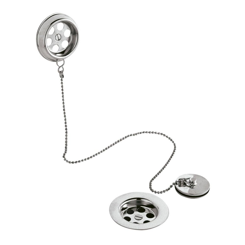 JT Pickfords | Chrome Bath Retainer Plug & Chain Waste with Overflow