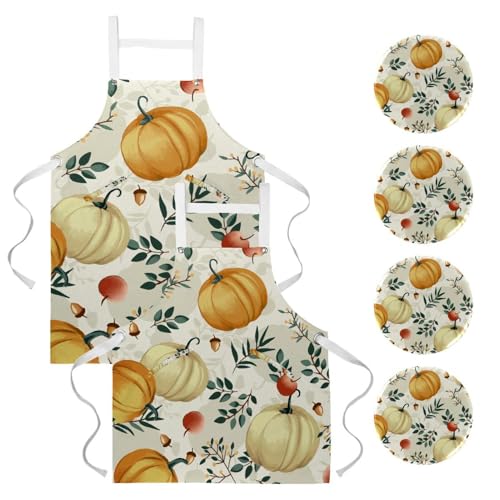 Tablier de cuisine anti-taches pour le nettoyage de la maison et la pâtisserie avec 4 broches