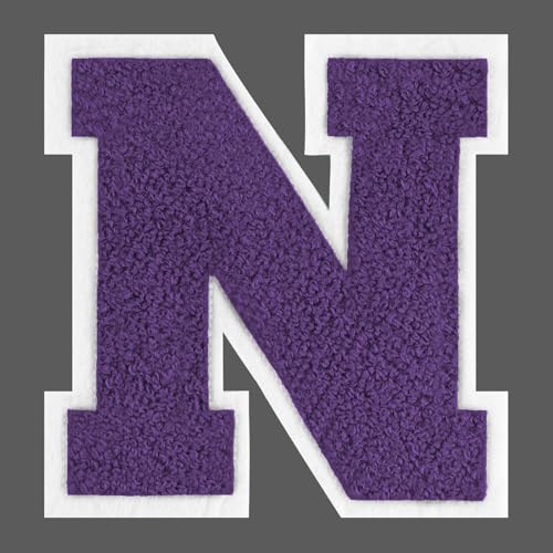 FANCIBAND 4.5 Inch Chenille Varsity Letter Patches Purple Iron On Letters