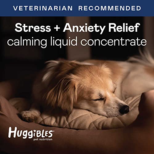 Huggibles Stress & Anxiety Support Liquid Supplement For Dogs & Cats – With Hemp Seed Oil, Epa & Dha – Daily Calming Relief For Pets – Naturally Aids Anxiety & Stress – Antioxidants For Longevity #TOP2