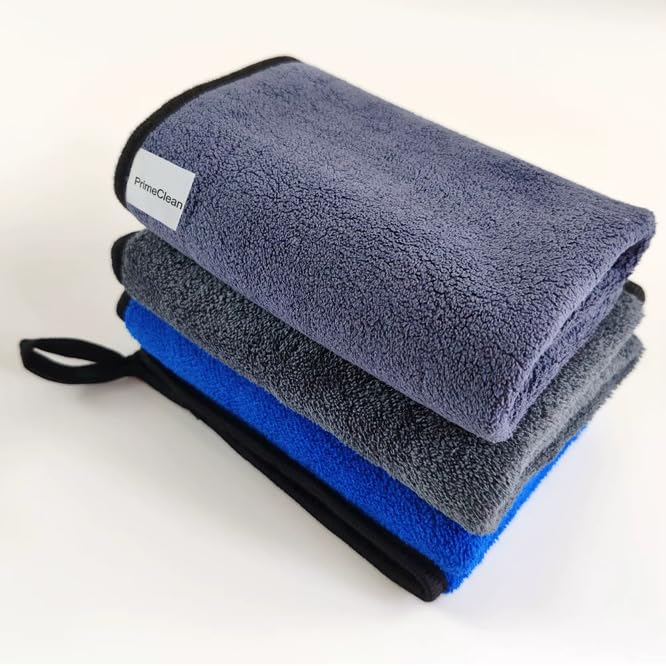 PrimeClean Microfibre Cleaning Cloths 3 Pack, Lint Free, Streak Free, Highly Absorbent Reusable Cleaning Cloths for Kitchen, Bathroom, Car, Glass & Windows