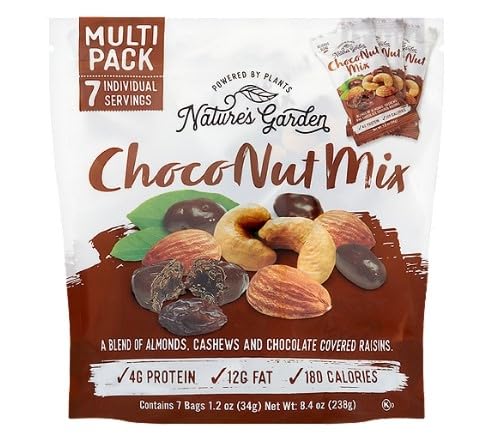2 Packs Nature's Garden Choco Nut Mix with 7 Individual Bags Each
