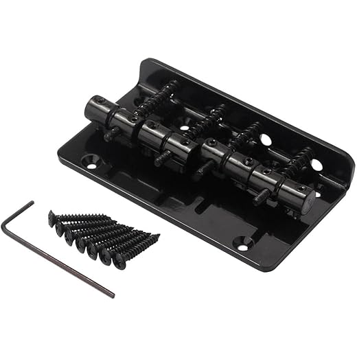 Black Metal Fixed 4String Guitar Bridge