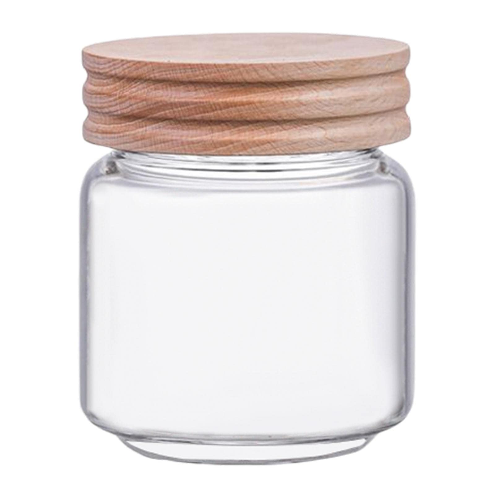 MERISHOPP Transparent Glass Storage Jar Decorative Sealed for Pantry Candy Biscuits 7x10cm-image-18