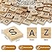 Qunclay 260 Pcs Wood Letter Tiles Wooden Tiles DIY Wooden Letters Double A-Z Capital for Crafts, Pendants, Spelling, Christmas Holiday Crafts DIY Alphabet Game Gift Decoration Making Alphabet Coasters