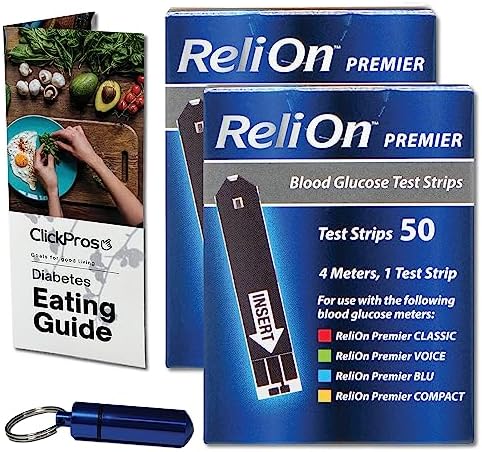 Amazon.com: ReliOn Reli On Premier Blood Glucose Test Strips, 2 Pack ...