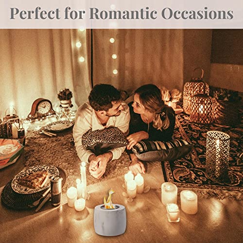 Luxryflame White Marble Tabletop Fire Pit - Bohemian Portable Fire Pit With Burn Cup, Cotton Burning Material & Fire Snuffer - Rustic & Minimalist Stainless Steel Fire Bowl For Dinner Parties - 5X5X4… #TOP5