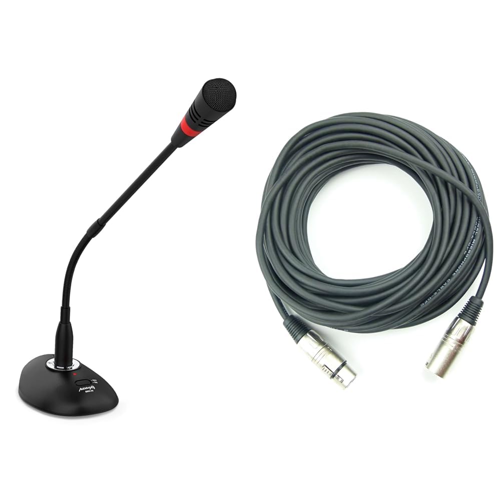 Audibax BMG20 - Micrófono para Conferencias - Micrófono de Condensador Cardioide - Distancia de RECE & Adam Hall Cables 3 Star MMF 1500 - Cable de Micro de XLR Hembra a XLR Macho 15 m
