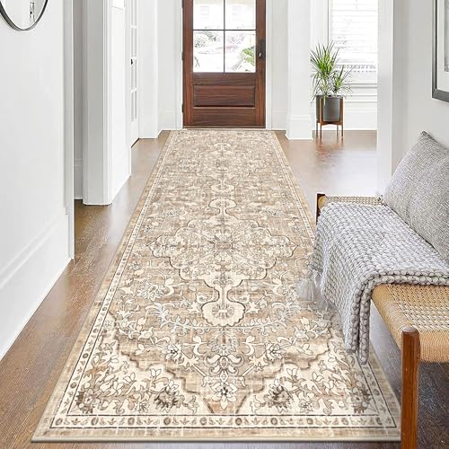 Pauwer Boho Hallway Runner Rug 3x10 Washable Entryway Area Rugs Non Slip Farmhouse Vintage Floor Mat Long Carpet Runner for Hallways Laundry Room Kitchen Bathroom Bedroom