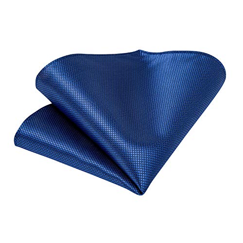 Image of DiBanGu Mens Solid Color Tie and Pocket Square Set Woven Silk Plain Necktie & Handkerchief for Men Wedding Party Formal