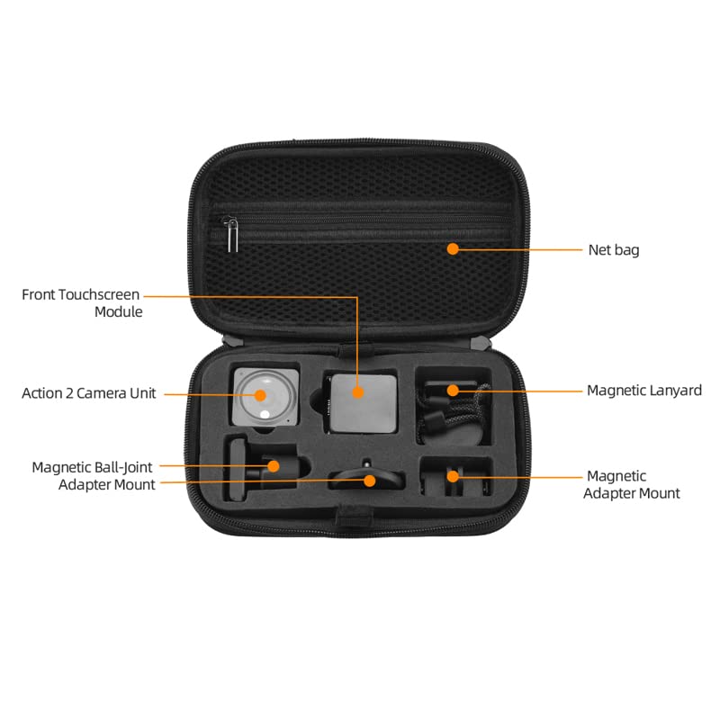 DBEIXIWEI Mini Storage Bag Portable Protective Case Shockproof Box for DJI Action 2 Camera Handbag Accessories
